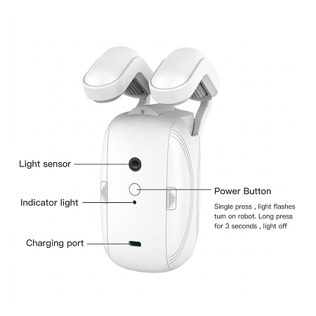 Smart Curtain Motor Electric Cornice WiFi Rechargeable 4000mAh, White