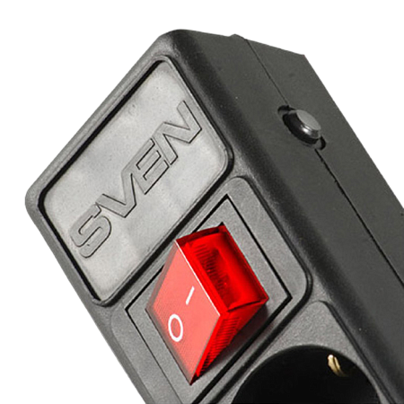 Surge Protector 5 Sockets, 1.8m, Sven Optima Base, BLACK flame-retardant material Surge Protector 5 Sockets, 1.8m, Sven Optima Base, BLACK flame-retardant material