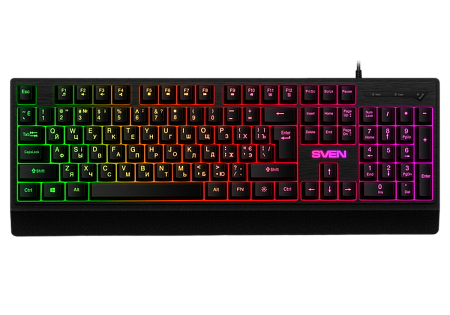 Gaming Keyboard SVEN KB-C7150EL, Multicolored backlit, 12 Fn keys, Black, USB