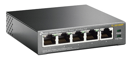 .5-port Gigabit Switch TP-LINK "TL-SG1005P", with 4-Port PoE, steel case, 65W Budget, Autorecovery .5-port Gigabit Switch TP-LINK "TL-SG1005P", with 4-Port PoE, steel case, 65W Budget, Autorecovery