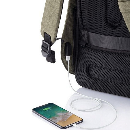 Backpack Bobby Hero Regular, anti-theft, P705.297 for Laptop 15.6" & City Bags, Green