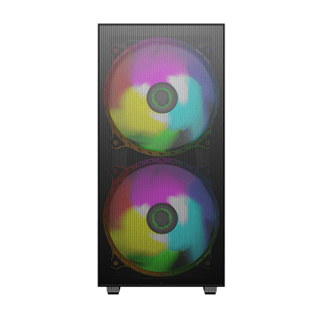 Case ATX GAMEMAX Aero, w/o PSU, 0.5mm, 2x200mm & 1x120mm ARGB fans, ARGB+PWM Hub, Front Mesh, TG, DF