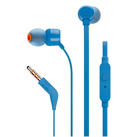 JBL Earphones 3.5mm with Mic Tune 110, Blue JBL Earphones 3.5mm with Mic Tune 110, Blue