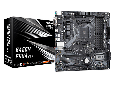 MB AM4 ASRock B450M PRO4 R2.0  mATX