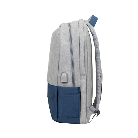 Backpack Rivacase 7567, for Laptop 17,3" & City bags, Gray/Dark Blue