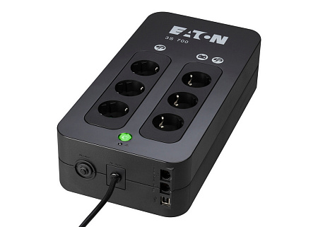 UPS Eaton 3S700DIN 700VA/420W, AVR, 1*USB-B, 2*USB-A chatging, 3*Schuko, 3*Schuko surge only UPS Eaton 3S700DIN 700VA/420W, AVR, 1*USB-B, 2*USB-A chatging, 3*Schuko, 3*Schuko surge only