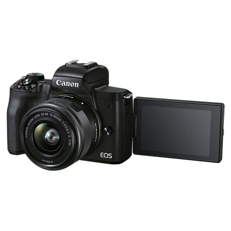 Беззеркальный фотоаппарат Canon EOS M50 Mark II + EF-M 15-45 IS + EF-M 55-200 IS, Чёрный