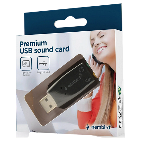 Sound Card Gembird SC-USB2.0-01, USB, 2x3.5 mm sockets: stereo output, microphone mono input