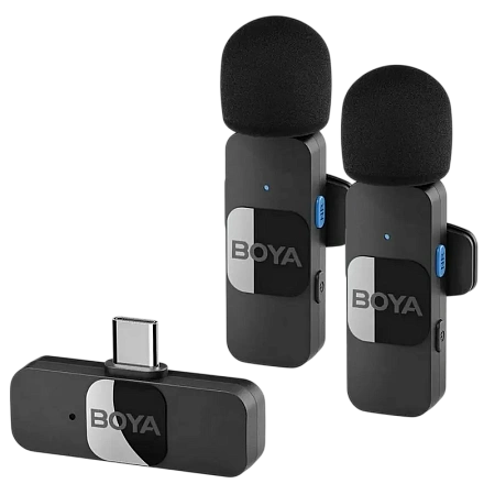 Портативный записывающий микрофон Boya BY-V20, Беспроводной, Черный