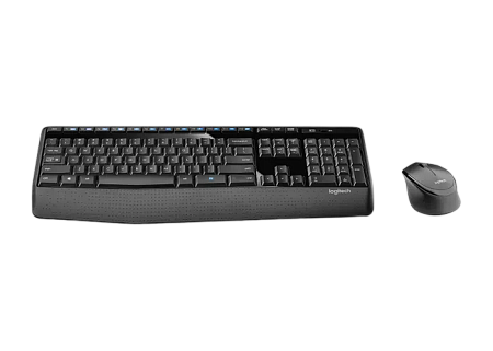 Wireless Keyboard & Mouse Logitech MK345, Media сontrols, Spill-resistant, Palm rest, 1000dpi, 3 but