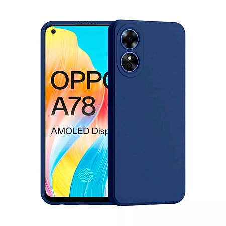 Helmet Case Liquid Silicone Oppo A78 4G, Blue Helmet Case Liquid Silicone Oppo A78 4G, Blue