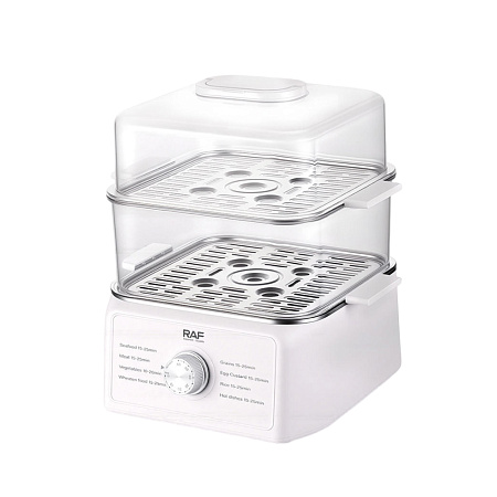 Raf Food Steamer R.5431, 4.5L+3.8L, 1200W, White