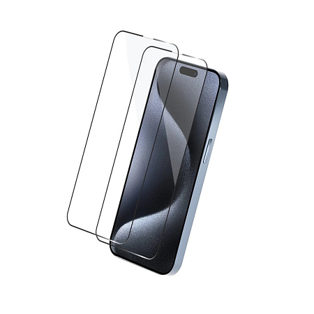 Helmet Diamond Glass 5D iPhone 15 Pro, Black Helmet Diamond Glass 5D iPhone 15 Pro, Black