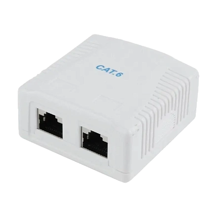Розетка для настенного крепления Cablexpert NCAC-2F6-01, Белый