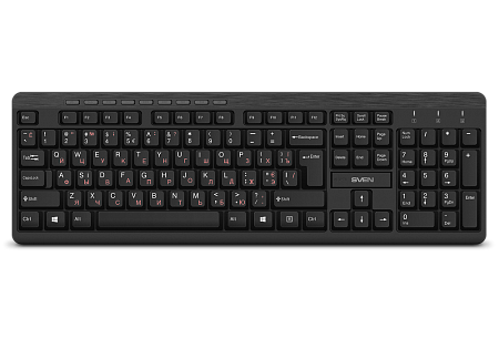 Wireless Keyboard & Mouse SVEN KB-C3400W, Multimedia, Splash proof, 1600 dpi, 6 buttons, Ambidextrou
