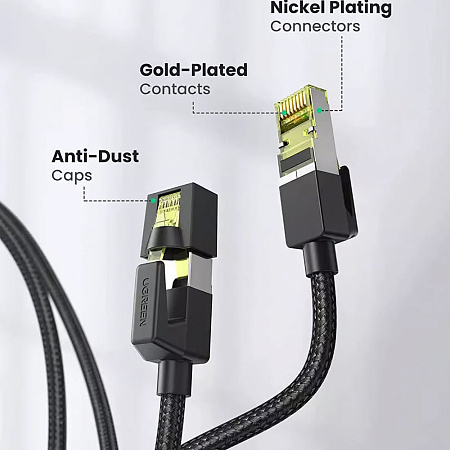 UGREEN Cat7 Round Ethernet Cable, 10Gbps, 5m, Black UGREEN Cat7 Round Ethernet Cable, 10Gbps, 5m, Black