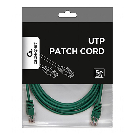  3m, Patch Cord  Green, PP12-3M/G, Cat.5E, Cablexpert, molded strain relief 50u" plugs