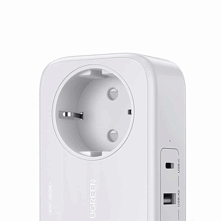 UGREEN Power Strip 2 Plug + 2*USB-A + 1*USB-C, 30W DigiNest Life EU CD280, White