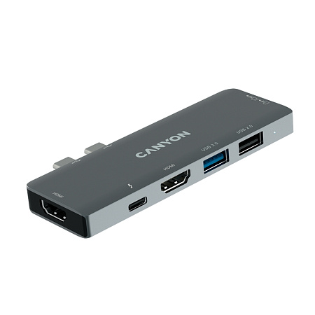 Docking Station Canyon DS-5B for MacBook, 7-in-1, USB3.0, USB-C, USB2.0, 2xHDMI, SD, MicroSD, PD 100