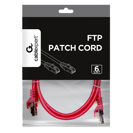 Patch Cord Cat.6/FTP, 1 m, Pink, PP6-1M/RO, Cablexpert Patch Cord Cat.6/FTP, 1 m, Pink, PP6-1M/RO, Cablexpert