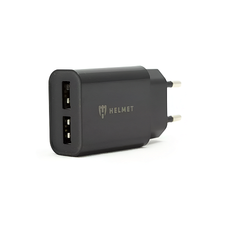 Helmet Wall Charger 2xUSB 2.4A, Black