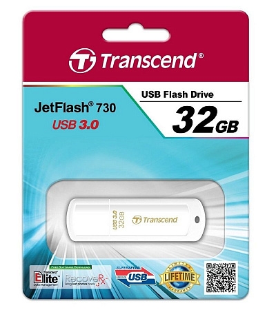 USB Flash накопитель Transcend JetFlash 730, 32Гб, Белый