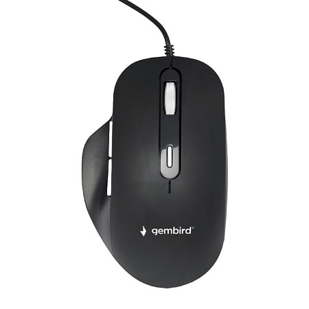 Mouse Gembird MUS-6B-02, 1200-3200 dpi, 6 buttons, Ergonomic, 1.35m, Black, USB Mouse Gembird MUS-6B-02, 1200-3200 dpi, 6 buttons, Ergonomic, 1.35m, Black, USB