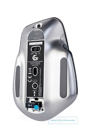 Gaming Wireless Mouse GMB MUSG-RAGNAR-WRX900, 1000-4000 dpi, 9 buttons, RGB, 500mAh, 122g., Black