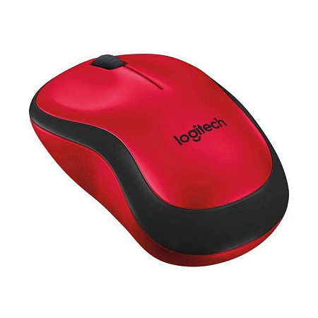 Wireless Mouse Logitech M220 Silent, 1000 dpi, 3 buttons, Ambidextrous, 75,2g., 1xAA, 2,4Ghz, Red