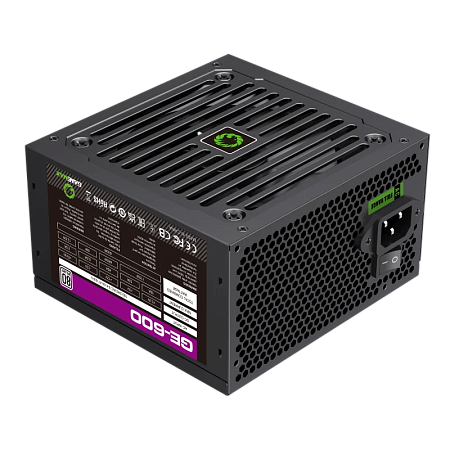 Power Supply ATX 600W GAMEMAX GE-600, 80+, 120mm, Active PFC, Temperature control fan, Black