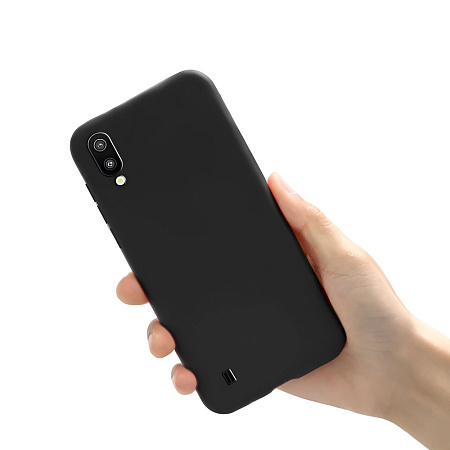 Helmet Case Liquid Silicone Samsung A01, Black Helmet Case Liquid Silicone Samsung A01, Black