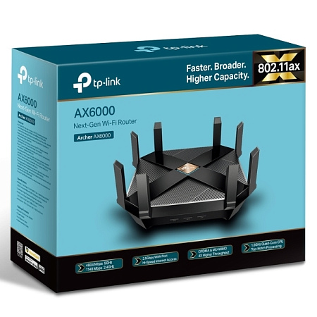 Беспроводной маршрутизатор TP-LINK Archer AX6000, Чёрный Беспроводной маршрутизатор TP-LINK Archer AX6000, Чёрный