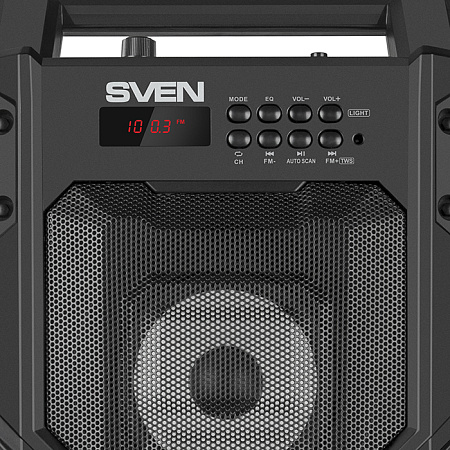 Speakers SVEN "PS-435" 20w, Black, Bluetooth, microSD, FM, AUX, USB, Karaoke, 2000mA*2