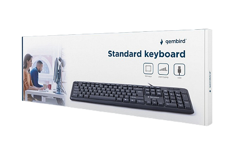 Keyboard Gembird KB-U-103, Standard, Full size, Silent, 1.5m, USB, EN/RU, Black Keyboard Gembird KB-U-103, Standard, Full size, Silent, 1.5m, USB, EN/RU, Black