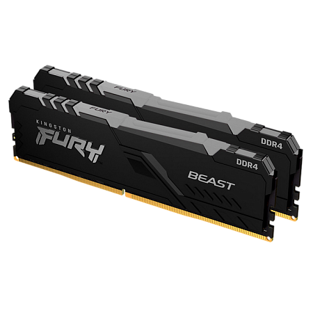 16GB DDR4-3200MHz  Kingston FURY Beast RGB (Kit of 2x8GB) (KF432C16BBAK2/16), CL16-18-18, 1.35V, BLK