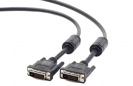 Cable DVI M to DVI M,  4.5m, Cablexpert DVI-D Dual link with ferrite, CC-DVI2-BK-15