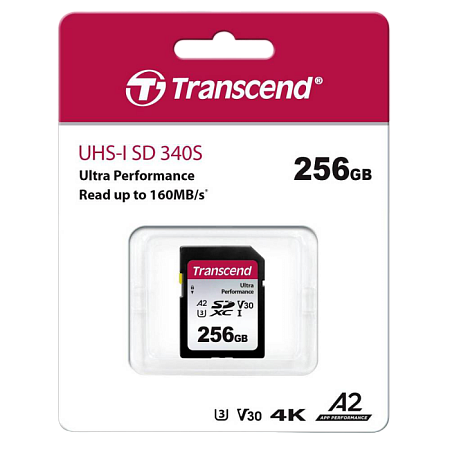 Карта памяти Transcend SDXC 340S, 256Гб (TS256GSDC340S)
