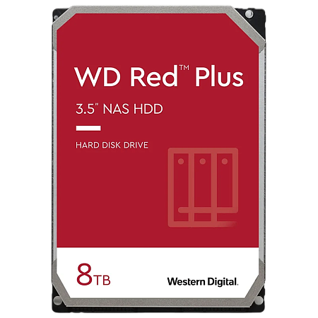 3.5" HDD  8.0TB-SATA-128MB Western Digital  "Red Plus (WD80EFZZ)", NAS, CMR