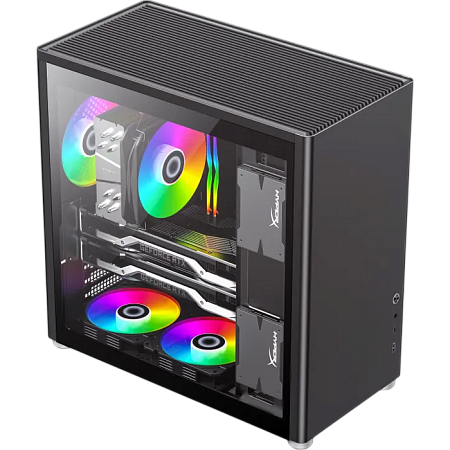 Case ATX GAMEMAX Spark Pro, w/o PSU, 0.8/0.6mm, Front Metal, Dual Side Tempered Glass, Dust Filter, 