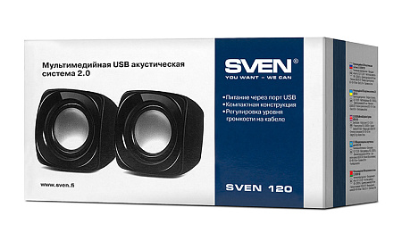 Speakers SVEN "120" Black, 5w, USB power