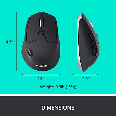 Wireless Mouse Logitech M720 Triathlon, 1000 dpi, 8 buttons, Ergonomic, 135g., Hyper Scroll, 1xAA, U