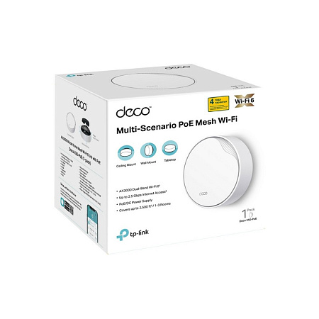 Whole-Home Mesh Dual Band Wi-Fi 6 System TP-LINK, "Deco X50-PoE(1-pack)", 3000Mbps, MU-MIMO, 2.5Gbps