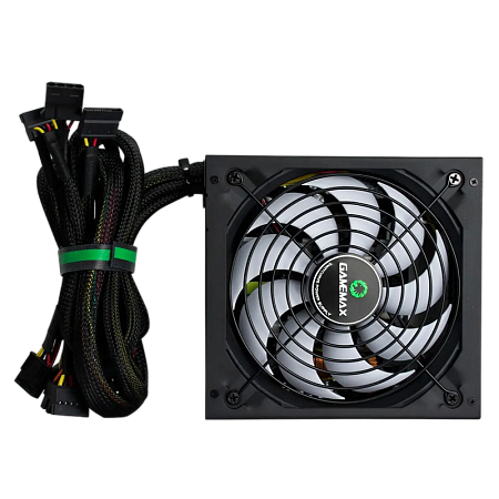 Power Supply ATX 500W GAMEMAX GP-500, 80+ Bronze, 140mm, Active PFC, DC/DC, Flat cable design, Black
