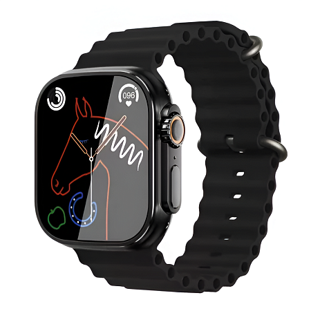 Charome Smart Watch HD Call T8s Ultra Max, With 2 Straps, Black