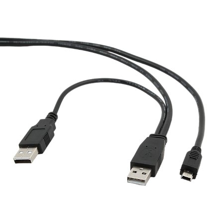 Кабель для зарядки и передачи данных Cablexpert CCP-USB22-AM5P-3, 2 х USB 2.0/Mini-USB, 0,9 м, Чёрный