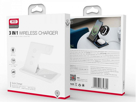 Wireless Charger XO, 3in1, WX023, White (apple supporting) Wireless Charger XO, 3in1, WX023, White (apple supporting)