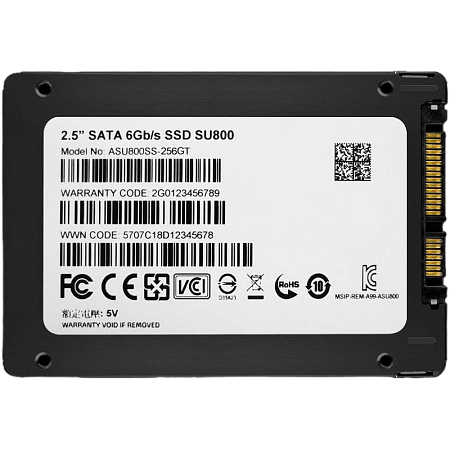 2.5" SATA SSD  256GB  ADATA Ultimate SU800 [R/W:560/520MB/s, 80K/85K IOPS, SM2258, 3D-NAND TLC]