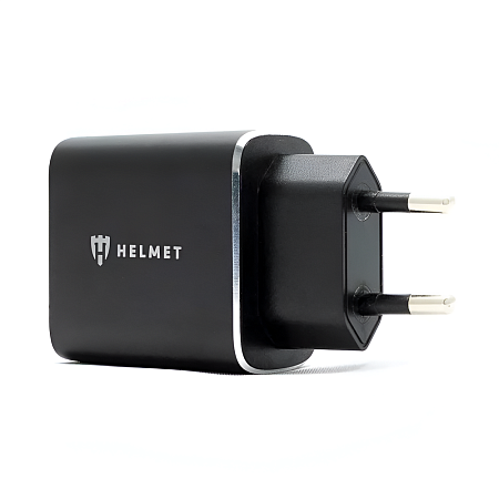 Helmet Wall Charger USB/Type-C QC3.0 18W (Сable 3 in1), Silver Helmet Wall Charger USB/Type-C QC3.0 18W (Сable 3 in1), Silver