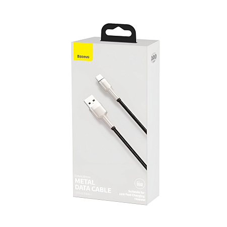 Baseus Cable USB-A to Type-C 66W, 3A, 1m, Metal, Cafule Series, Black