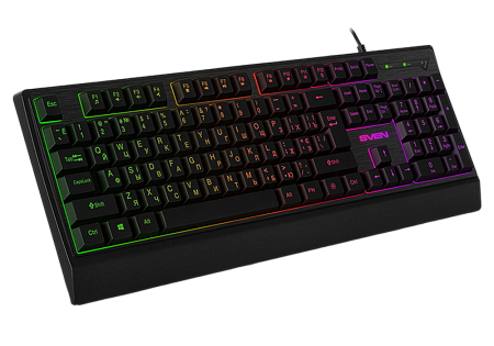 Gaming Keyboard SVEN KB-C7150EL, Multicolored backlit, 12 Fn keys, Black, USB